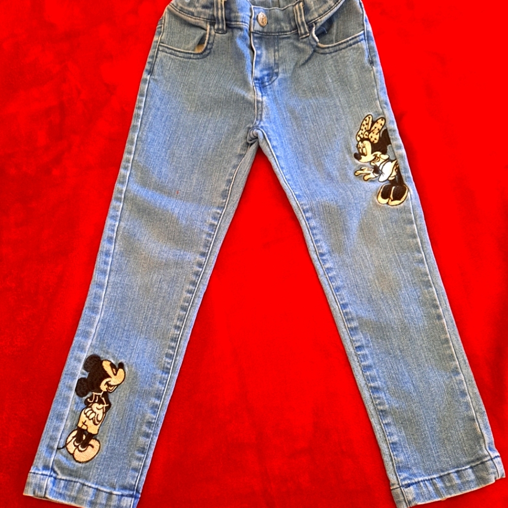 Girls 4T Disney Embroidered Blue Jeans